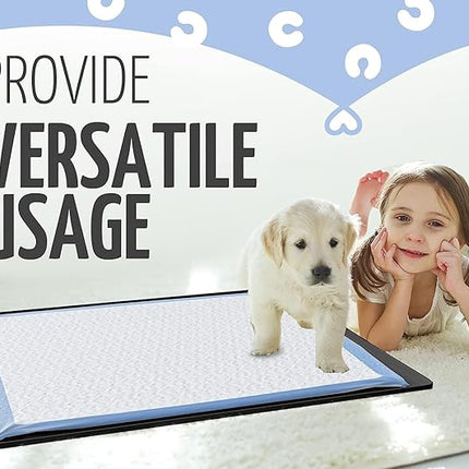 Skywin TidyFriend 2 Pk Pee Pad Holder Tray for 30” x 23” Pee Pads with Corner Lock Holes, Raised Edges, Non-Spill, Easy to Clean Silicone Dog Potty Tray Holder, for Indoor Floor Protection (Black)