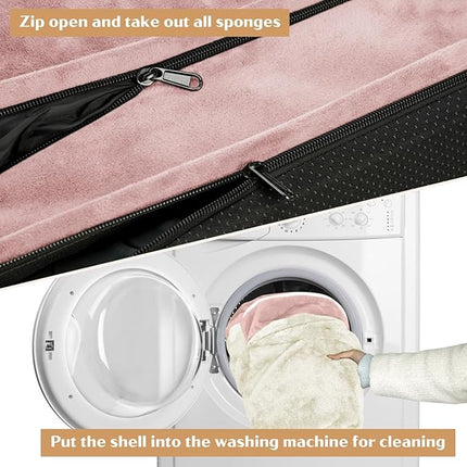 Comfort Expression Orthopedic Dog Bed for Large Dogs 38x25 Inch, Waterproof Supportive Egg Crate Foam Large Pet Bed with Removable Bolsters, Dog Couch with Washable Cover & Non-Slip Bottom, Pink