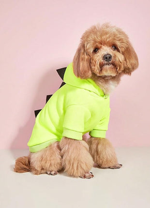 QWINEE Dinosaur Dog Hoodie Dog Warm Jacket Christmas Halloween Dog Costume Dog Clothes for Puppy Kitten Small Medium Dogs Cats Green L
