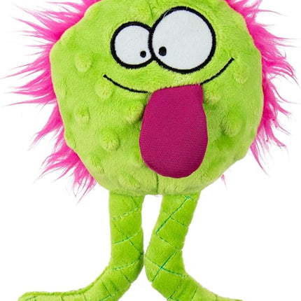 goDog PlayClean Germs Squeaky Plush Dog Toy with Odor-Eliminating Essential Oils, Chew Guard Technology - Lime, Small