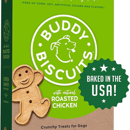 Buddy Biscuits Oven Baked Healthy Dog Treats, Crunchy, Whole Grain and Baked in the USA, 16 oz, 6 pack