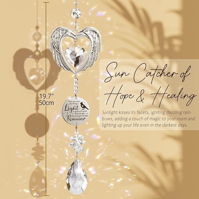 Sympathy Gifts for Loss of Loved One Mom Dad Daughter Son, Unique Memorial Gifts Crystal Suncatcher Bereavement Gift Idea - Grief Condolence Sorry for Your Loss Funeral, Miscarriage Gift for Mothers