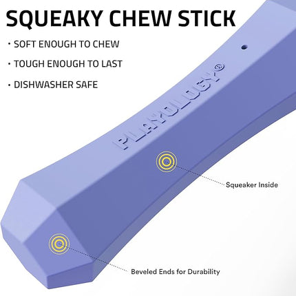 Playology Dog Toys | Durable Squeaky Chew Stick for Dogs | Medium Blueberry Scented Toy - Easy to Clean and Made from Non Toxic Materials