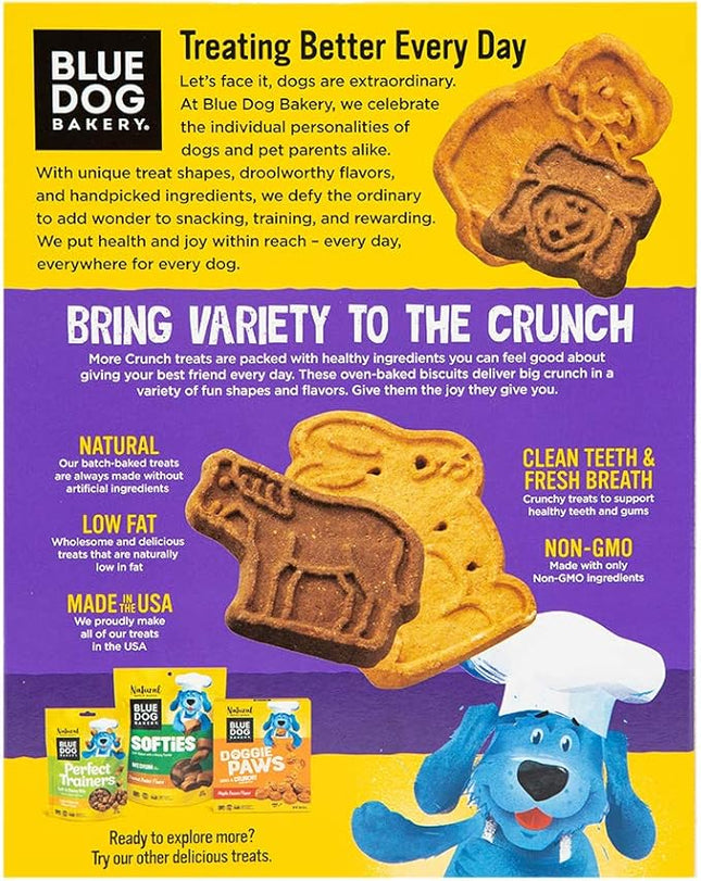 Blue Dog Bakery Natural Dog Treats, Assorted Flavors, 18oz | More Crunch | Large Size | Pack of 2