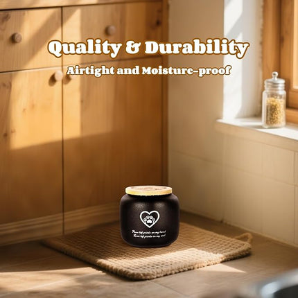 HappyTails Ceramic Pet Ash Urn for Small/Medium Cats & Dogs, Funeral Cremation Urn, Memorial Keepsake Decorative Urns