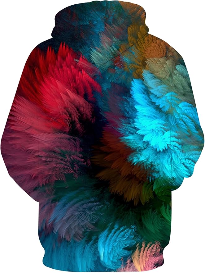 Yasswete Unisex Adults 3D Printed Fashion Hoodies for Men Women Pullover Novelty Sweatshirts with Big Pockets