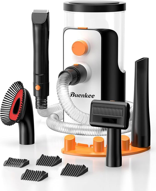 Dog Grooming Vacuum, 4.5L Extra-Large Dust Cup Dog Grooming Kit, 14000Pa High-Suction Pet Groomer with Clippers, Low-Noise All-in-One Shedding Control Set for Home Use
