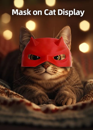 Cat Bat Mask Halloween Costumes Accessories for Cats, Cat Bat Cosplay Apparel (Medium, Red Devil)