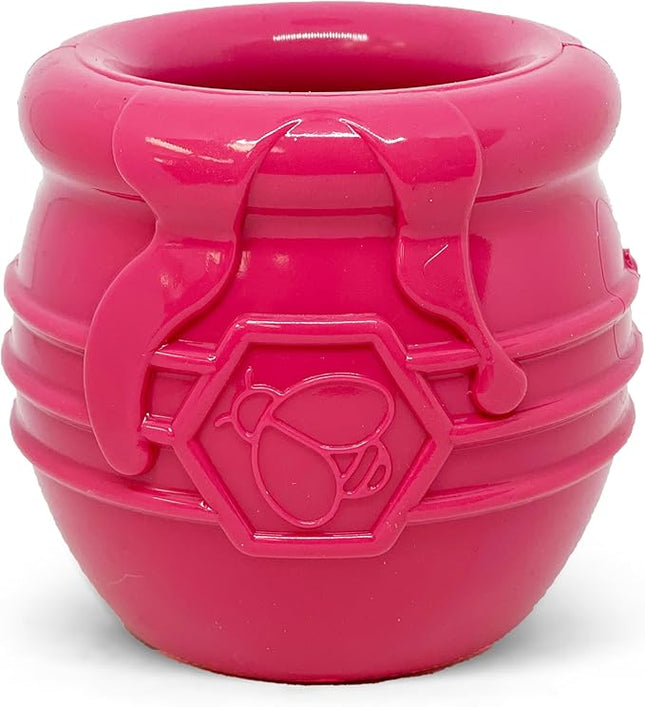 SodaPup Honey Pot – Durable Dog Treat Dispenser & Enrichment Toy Made in USA from Non-Toxic, Pet Safe, Food Safe Natural Rubber Material for Mental Stimulation, Problem Chewing, Calming Nerves, & More