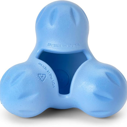WEST PAW Zogoflex Tux Treat Dispensing Dog Chew Toy – Interactive Chewing Toy for Dogs – Dog Games for Aggressive Chewers, Fetch, Catch – Holds Kibble, Treats, Small 4",Periwinkle