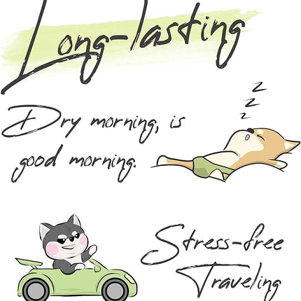 WICKEDPUP Dog Diaper Liners Booster Pads for Male and Female Dogs, 100ct | Disposable Diaper Inserts fit Most Reusable Pet Belly Bands, Wraps, and Washable Period Panties (Long (100 Count))