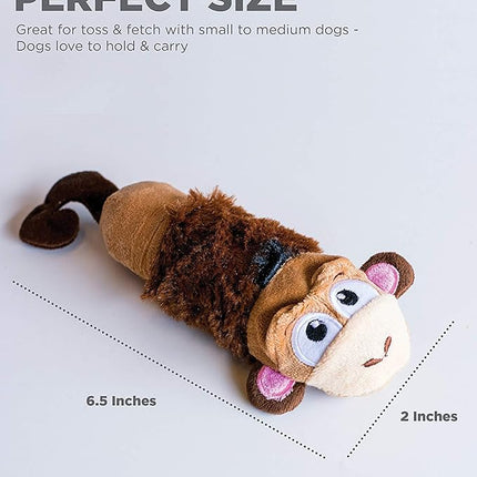 Petstages Stuffing-Free Lil' Squeak Monkey Plush Dog Toy, Small