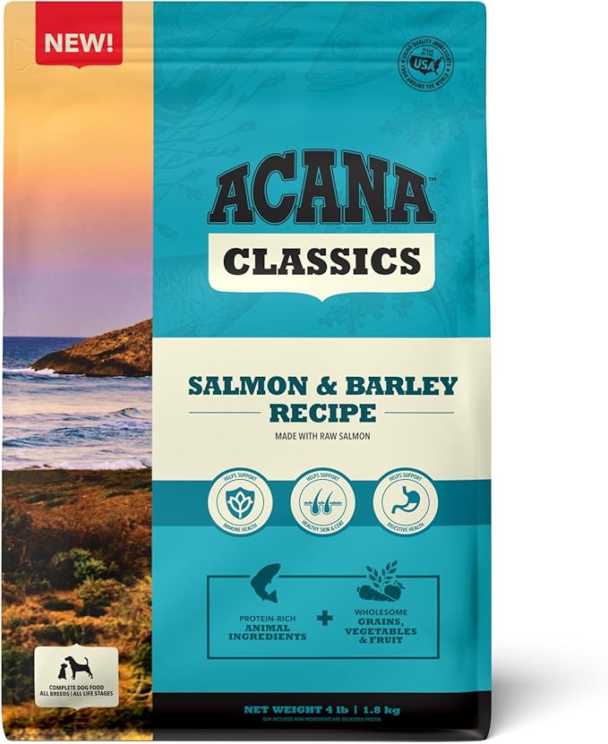 ACANA Classics Dry Dog Food Salmon and Barley Recipe 4lb Bag