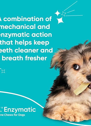 C.E.T. Enzymatic Oral Hygiene Chews for Dogs - Plaque & Tartar Control - Single Layer Beefhide with Exclusive Dual-Enzyme System & Tasty Chicken Flavor - Easy to Give Dog Dental Chew