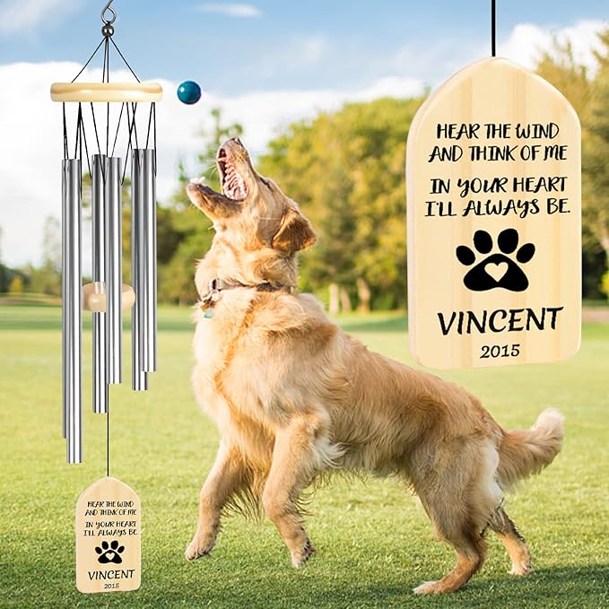 Dog Memorial Gifts, Jocidea Personalized Pet Memorial Wind Chime, Loss of Dog Sympathy Gift, Pet Remembrance Gifts, in Memory of Dog Cat, Loss of Pet - Pet Loss Gift