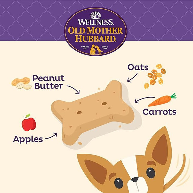 Old Mother Hubbard Wellness P-Nuttier Dog Biscuits, Natural, Training Treats, Peanut Butter Flavor, Mini Size, (6 Pound Box)