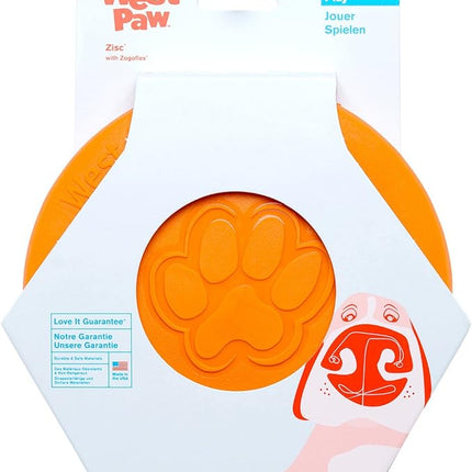West Paw Zogoflex Zisc Durable Dog Frisbee Nearly Indestructible Flying Disc Dog Toy, 100% Guaranteed Tough, It Floats!, Made in USA, 6.5-Inch Small, Glow
