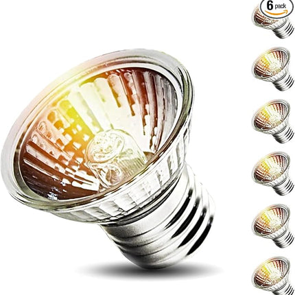 6-Pack 25W UVA Bulbs, Light Turtle Heat Lamp for Reptiles and Amphibian Tanks, Terrariums and Cages, Fit E26 Heat Reptile Lamp,Works with Various Lamp Fixtures