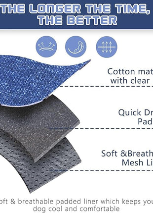 BUMBIN Tactical Dog Harness for Large Dogs No Pull, Famous TIK Tok No Pull Puppy Harness, Fit Smart Reflective Pet Walking Harness for Training, Adjustable Dog Vest Harness with Handle Denim Blue L