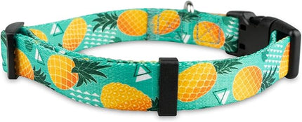 Limeloot Pineapple Dog Collar, Cute Adjustable Dog Collar for Boy and Girl Dogs, Medium