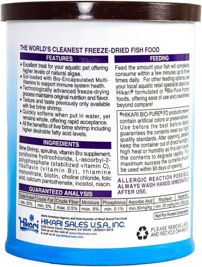 Hikari Bio-Pure Freeze Dried Spirulina Brine Shrimp Cubes for Pets, 0.42-Ounce