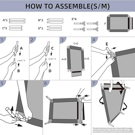 pettycare Elevated Outdoor Dog Bed - Dog Cots for Small Pet, Heavy Duty Raised Cot Waterproof, Cooling Pets Bed with Washable Durable Teslin Mesh and Non Slip Feet, 28 Inches, Grey