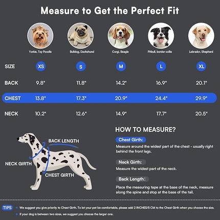 Queenmore Warm Dog Winter Coat, Cold Weather Waterproof Dog Snow Jacket, Reflective Dogs Hoodie with Long Sleeves for Small Medium and Large Dogs