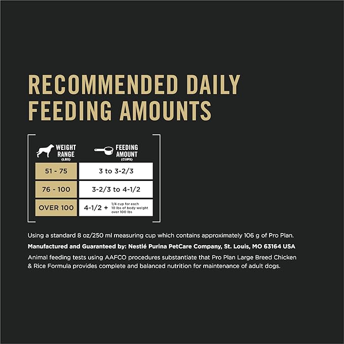 Purina Pro Plan High Protein, Digestive Health Large Breed Dog Food Dry, Chicken and Rice Formula - 34 lb. Bag