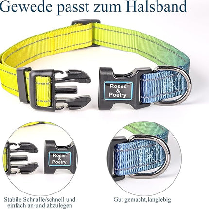 Roses&Poetry XS Dog Collar with Gradient Amber, Yellow Reflective Dog Collar Adjustable XSmall Puppy Collars Tiny for Small Medium Large Dogs (Amber-XS)