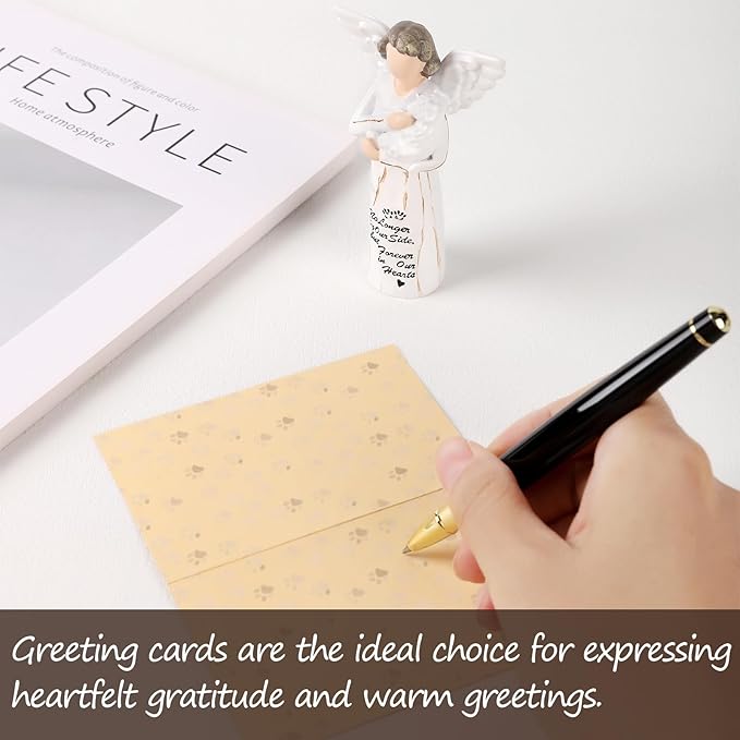 Loss of Dog Sympathy Gift, Dog Memorial Gifts, Angel Figurine, Remembrance Keepsake, Pet Sympathy Gift(White-S Size)