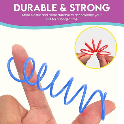 SPOT Colorful Springs Cat Toys – 3" Bouncy Coils for Indoor Cats & Kittens to Swat, Chase & Bite, Safe Lightweight Plastic, Interactive Enrichment Toys, 10-Pack Multi-Color