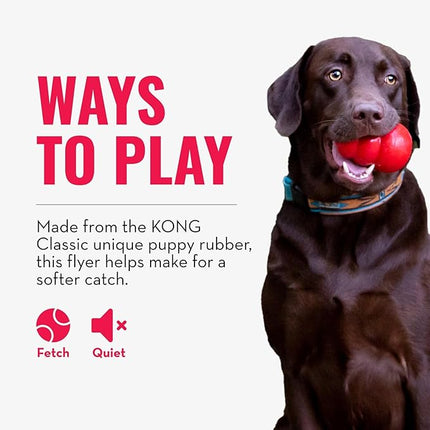 KONG Puppy Flyer - Soft Rubber Flyer Dog Toy - Flying Disc Dog Toy for Puppies - Gentle Rubber Toy for Growing Puppies - for Small Puppies - Randomly Provided Color