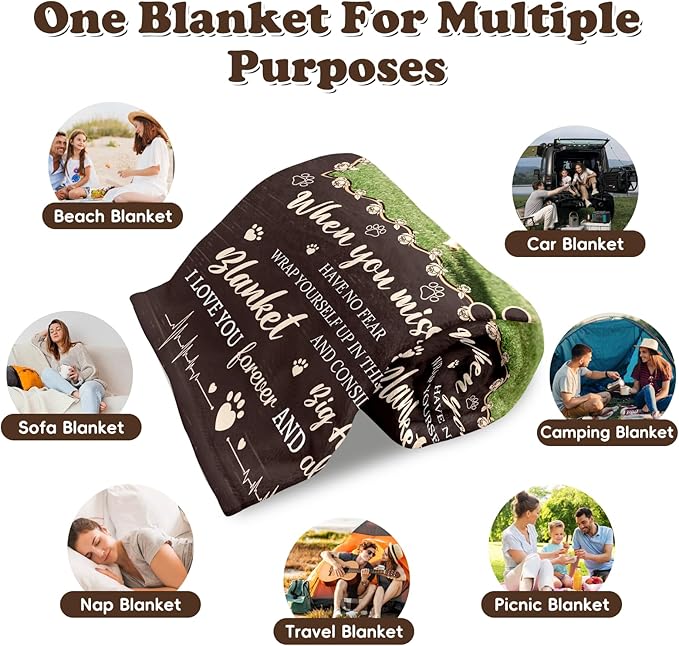 Dog Memorial Gifts for Loss of Dog - Personalized Pet Memorial Blanket with Photo Name, Pet Loss Sympathy Gift, Custom Dogs Blanket Pet Bereavement Remembrance Gifts