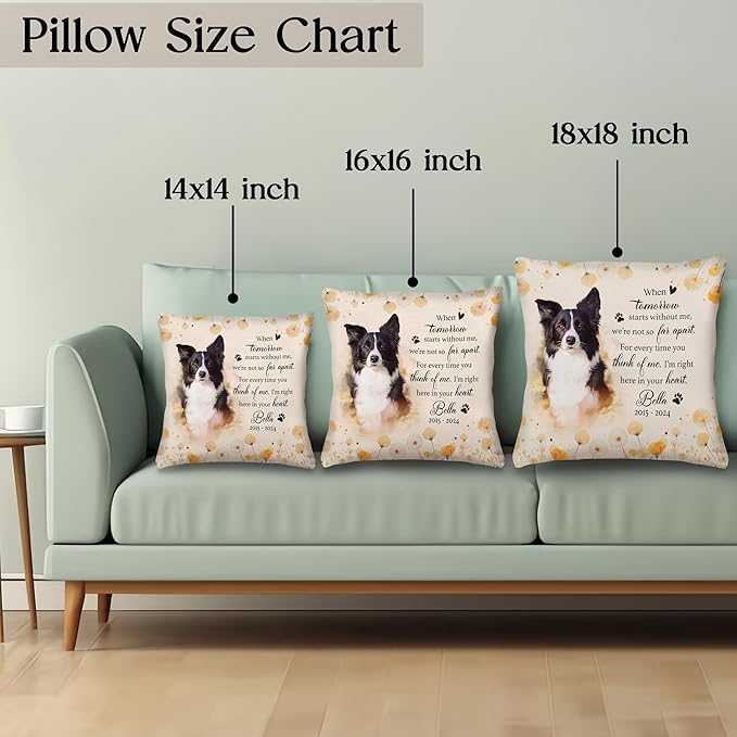 Personalized Pet Memorial Pillow with Photo, Dog Memorial Gifts for Loss of Dog, Pet Loss Gifts Dog, in Memory of Dog Gifts, Loss of Dog Sympathy Gift, Dog Passing Away Gifts Personalized
