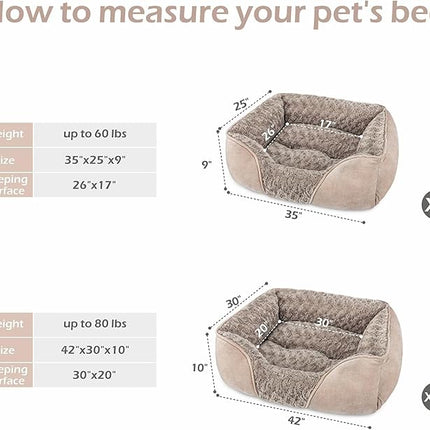 INVENHO XX-Large Dog Bed for Large, Medium, Small Dogs - Rectangle, Washable, Orthopedic, Soft, Calming, Durable Pet Cuddler with Anti-Slip Bottom - XXL (42"x30"x10")