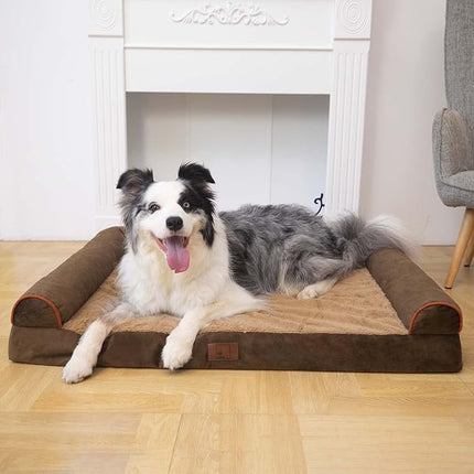 XL Orthopedic Dog Bed for Large Dogs, Waterproof Egg Crate Foam Dog Beds with Removable Washable Cover, XLarge Pet Bed Soft Sofa Couch with Non-Slip Bottom