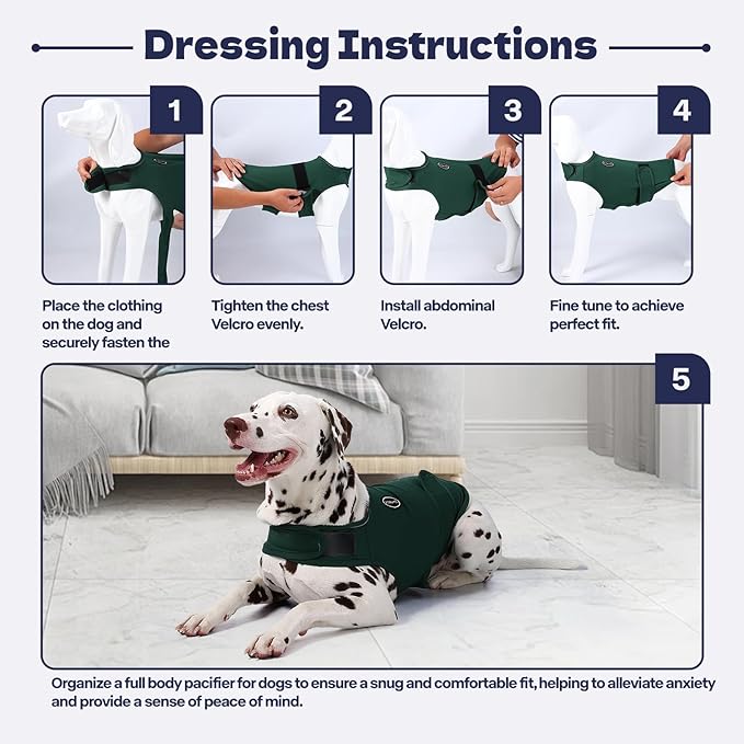 Dog Anxiety Vest and Shirt, Skin-Friendly Calming Shirt - Thunder Jacket for Pet Vet Visits - Dog Jacket for Thunder, Fireworks, Anti Anxiety Vest for Pet Without Medicine & Training