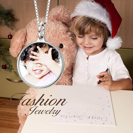 LONAGO Full Color Photo Picture Personalized Necklace Custom Etched Dog Tag Image Pendant with Message Name