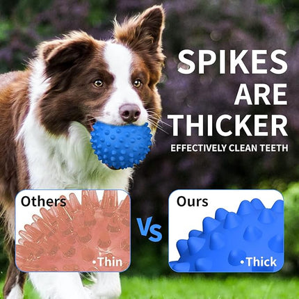 Apasiri Squeaky Ball Dog Toys for Large Dogs, Dog Toy, Indestructible Dog Balls for Aggressive Chewers, Outdoor Dog Toys, Balls for Dogs Aggressive Chewers, Bacon Flavor Floatable Ball Blue