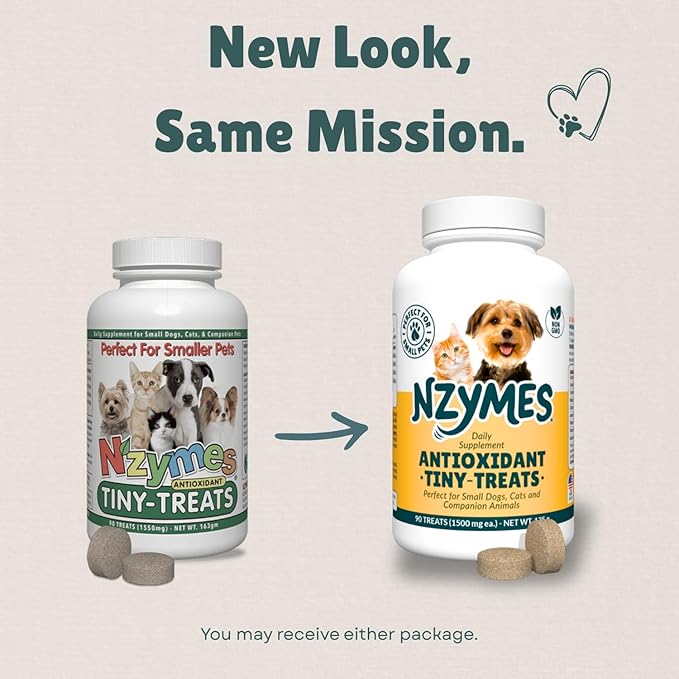 Nzymes® Antioxidant Tiny Treats - for Dogs Joints, HIPS, Paralysis, Skin, Coat, Hair Loss, Aging, Digestion, Seizures - Dog Treats for Small Dogs - 540 Treats - Made in The USA