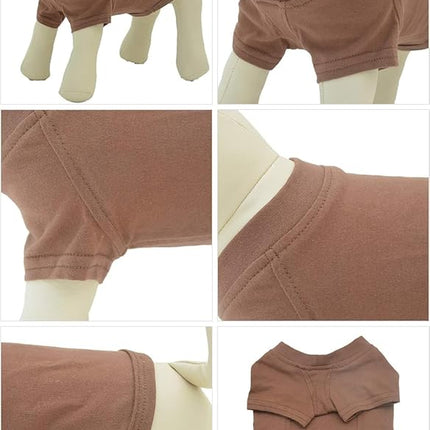 Lovelonglong 2019 Pet Clothing Dog Costumes Basic Blank T-Shirt Tee Shirts for Large Dogs Coffee XXXXL
