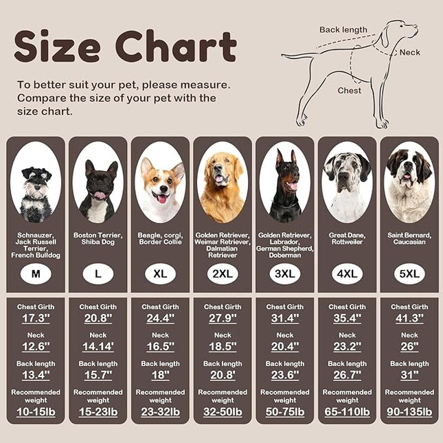 Large Breed Dog Sweaters, Warm Winter Fall Dog Sweaters for Dog Girls Boys, Turtleneck Dog Knitwear, Doggie Christmas Sweater, Pet Sweatshirt Clothes Outfit Knit St. Bernard (Brown XXXXXL)