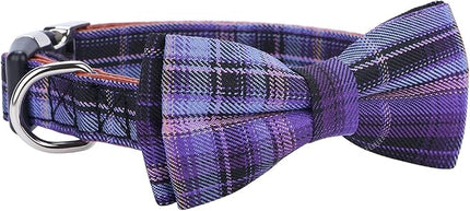 Faleela Soft &Comfy Bowtie Dog Collar,Detachable and Adjustable Bow Tie Collar,for Small Medium Large Pet (Purple, Small (Pack of 1))