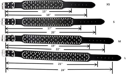 Hoot PU Leather Adjustable Spiked Studded Dog Collar 2" Wide 37 Spikes (M(Neck 19"-22"), Pink Leopard)