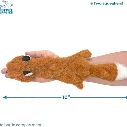 Best Pet Supplies Squeaky Dog Toys with Soft Durable Fabric for Small, Medium and Large Pets Interactive Toy for Indoor Play, Supports Active Biting and Play - Fox, Raccoon, Small