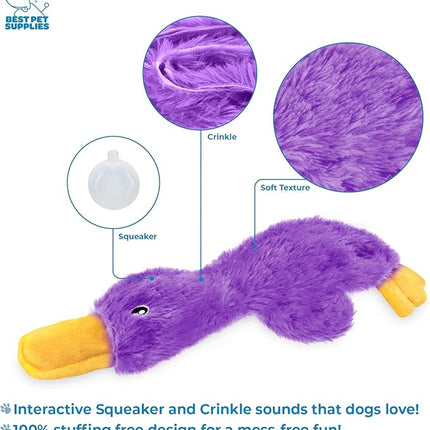 Best Pet Supplies Squeaky Dog Toys with Soft Durable Fabric for Small, Medium and Large Pets Interactive Toy for Indoor Play, Supports Active Biting and Play - Purple