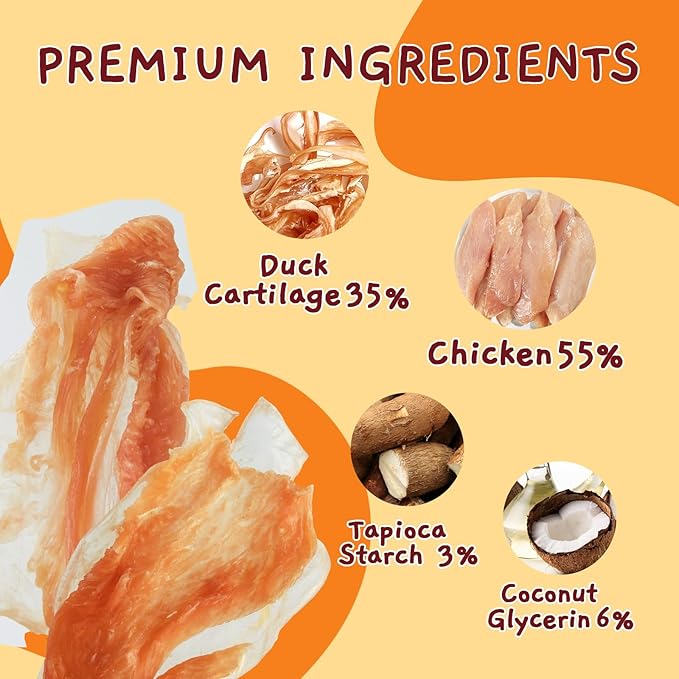 Jungle Calling Dog Treats, Chicken Jerky Dog Treats, Rawhide Free Chicken Wrapped Bones Training Chews, Made with Real Meat and Duck Cartilage Chewy Snacks