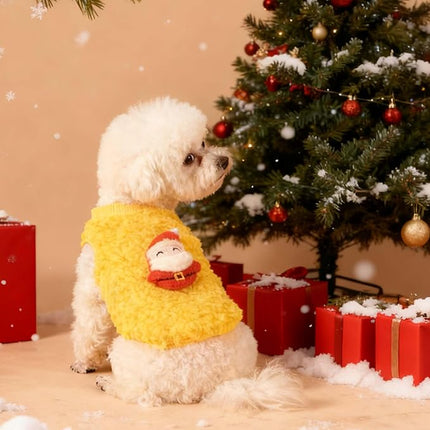 FLAdorepet 3 Packs Christmas Teacup Dog Cat XXS Clothes for Chihuahua Yorkie,Winter Warm Fleece Puppy Pet Clothes Sweater Shirt Vest for Mini Newborn Extra Small Dogs (Christmas, XXS(Pet 1-2LBS))