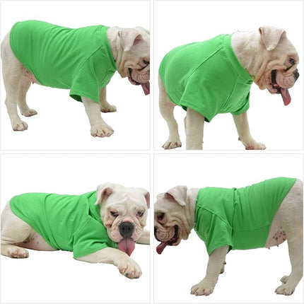 Lovelonglong Bulldog Clothes Dog Clothing Blank T-Shirt Tee Shirts for French Bulldog English Bulldog American Pit Bull Pugs 100% Cotton Skin Care Green B-M