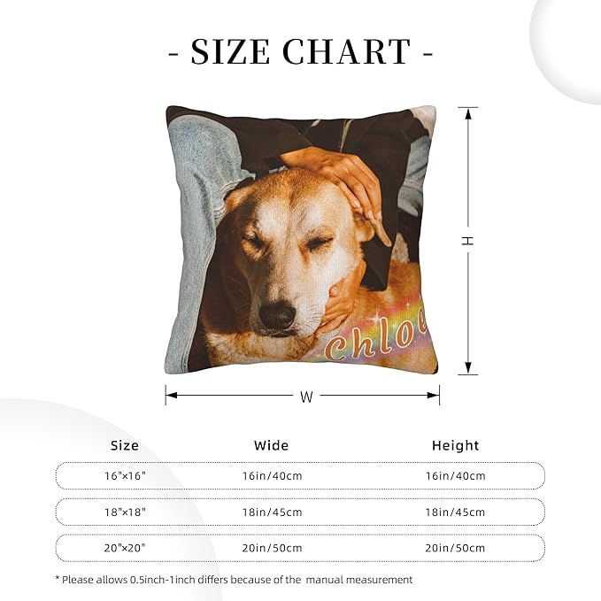 Funnylife Personalized Pet Memorial Throw Pillow with Photo Pet Memorial Gifts for Dogs Cats Loss of Dog Sympathy Gift Dog Bereavement Remembrance Picture Pillow